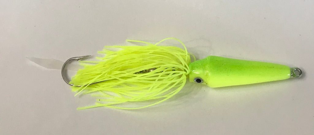 I hear there's lots of squid out there right now. Could mean some winter big  game. 1oz 'Glow' Neck Breaker/Aki Twist WARBAITS.c